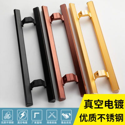 Phòng tắm khách sạn Tay nắm cửa kính inox mạ chân không mạ vàng hồng đen ống tròn Tay nắm cửa trượt