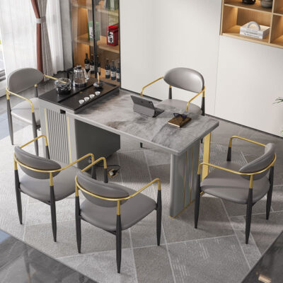 Bàn trà đá phiến tối giản hiện đại kết hợp Bàn trà bàn đảo bề mặt đá phiến phòng khách ấm đun nước một bàn cà phê văn phòng