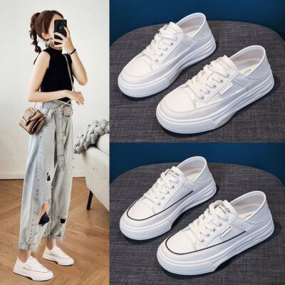 Giày trắng nhỏ mỏng giày nữ mùa hè mới 2023 xỏ chân giày đơn giày đế dày giày đế xuồng giày lười giày bệt