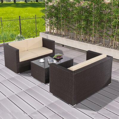 Sofa ngoài trời sân thượng sân thượng ban công sân vườn giải trí ngoài trời ghế mây nghệ thuật mây tre đan chống nắng và chống thấm nước kết hợp nội thất