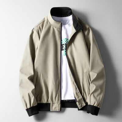 Áo Khoác Nam Thu Đông 2022 Mới Trung Niên Và Thanh Niên Áo Khoác Mỏng Nam Đồng Phục Bóng Chày Dây Kéo Nam Áo Sơ Mi