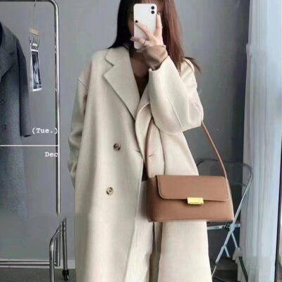 Áo khoác len cashmere 2 mặt cảm giác dày dặn nữ thu đông 2023 Áo khoác len Hàn Quốc mới