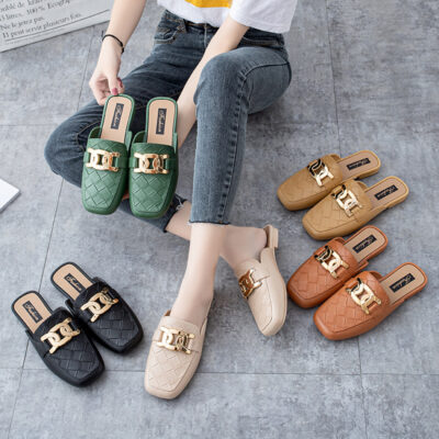 Bao Đầu Bán Dép Nữ Thời Trang Mùa Hè Mặc Ở Nhà Chống Trơn Trượt Đáy Phẳng Dép Nữ Giày Sandal Ngoài Trời Và Dép Đi Trong Nhà