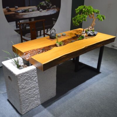Phong cách Trung Quốc mới Bàn trà nước chảy lưu thông nuôi cá kết hợp Bàn trà và ghế Zen gỗ nguyên khối bảng lớn căn hộ nhỏ phong cảnh Bàn trà