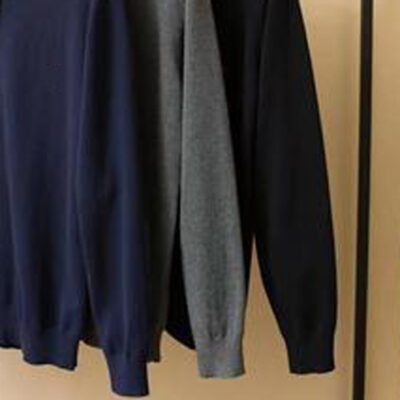 Mùa thu và mùa đông mới thời trang nam công sở phù hợp với cổ áo đứng dây kéo màu áo khoác cardigan áo len WH1008