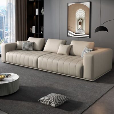 Ý sofa phòng khách đẹp sang trọng hiện đại tối giản căn hộ nhỏ ghế dài phím đàn piano sofa da nghệ thuật
