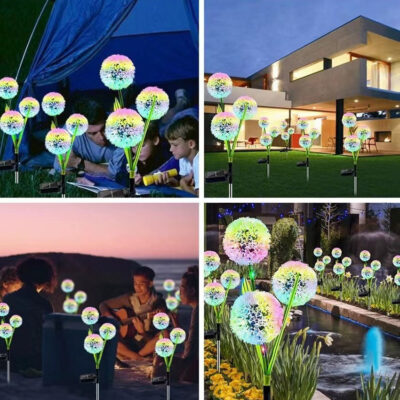 Các nhà sản xuất bán buôn đèn LED năng lượng mặt trời sân vườn đèn trang trí sân vườn đèn bãi cỏ vườn bồ công anh đèn đêm đèn nhiều màu sắc
