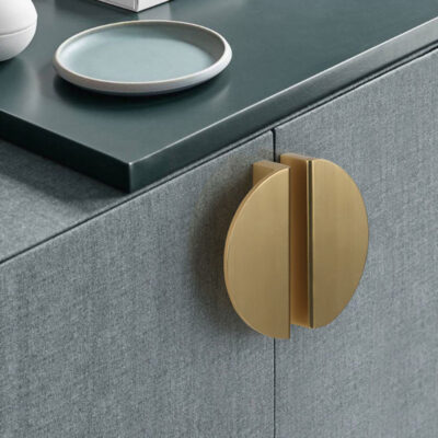 Tay nắm cửa tủ hợp kim nhôm tùy chỉnh tối giản hiện đại tay cầm chắc chắn hình bán nguyệt đôi lỗ đầu giường ngăn kéo tay cầm