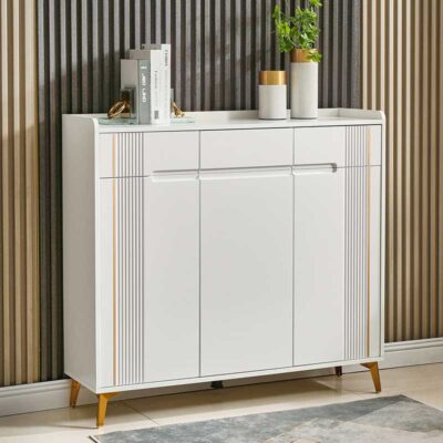 Tủ giày đầy đủ tiện nghi với cửa đôi, ngăn nhiều tầng, sức chứa lớn, sang trọng nhẹ nhàng, cửa ra vào kiểu mới đơn giản, hiện đại