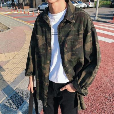Áo sơ mi rằn ri phong cách ins cho nam mùa thu phong cách Nhật Bản Harajuku học sinh áo sơ mi dài tay áo khoác thương hiệu hợp thời trang