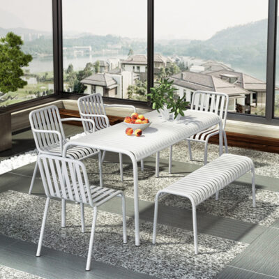 Bắc Âu bàn ghế ngoài trời sân vườn biệt thự quán trà sữa ngoài trời bàn ghế sân vườn kết hợp bàn ghế giải trí bằng kim loại