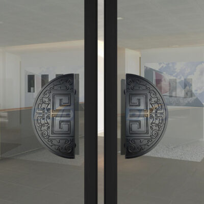 Tay nắm nhôm tấm tròn khắc bán nguyệt cửa kính bán nguyệt khắc nhôm tấm hoa văn tay nắm cửa tay nắm cửa gỗ