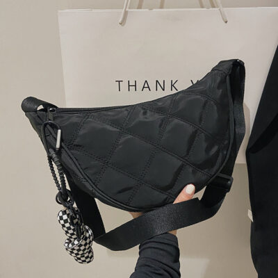 Túi xách nữ cao cấp sức chứa lớn mùa xuân hè 2023 mới hợp thời trang hợp thời trang Lingge một vai Túi Messenger túi bánh bao