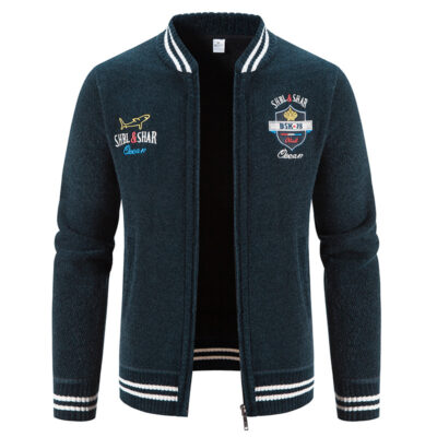 Cung cấp quần áo nam xuất khẩu ngoại thương áo len nam mùa thu đông cộng với áo khoác len dày ấm nhung