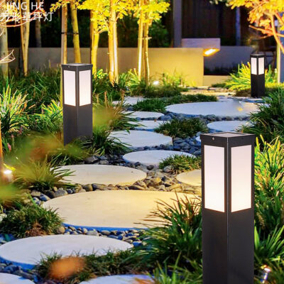 Đèn năng lượng mặt trời ngoài trời chống nước siêu sáng vuông bãi cỏ đèn bãi cỏ đèn led sân vườn biệt thự đường sân cảnh quan đèn