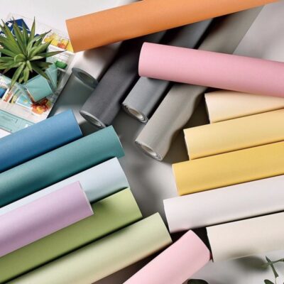 Giấy dán tường tự dính phòng ngủ ấm áp không thấm nước màu tinh khiết tường ký túc xá nhà chống thấm giấy dán tường tự dính