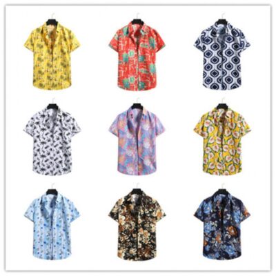 Mùa Hè 2022 Mới Nam Hawaii Áo Sơ Mi Sơ Mi Hoa Bãi Biển Dài Hạn TF09-TF17