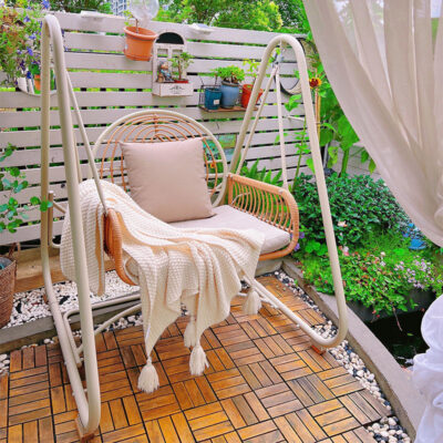 Sân vườn võng xích đu ngoài trời sân vườn xích đu đơn treo biệt thự ghế bập bênh đôi ghế xích đu ban công