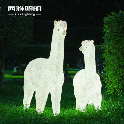 Dạ Quang Động Vật Đèn Mô Phỏng Alpaca Đèn Sân Vườn Ngoài Trời Chiếu Sáng Cảnh Quan Đèn Trang Trí Sân Vườn Biệt Thự Trang Trí Điêu Khắc Đèn