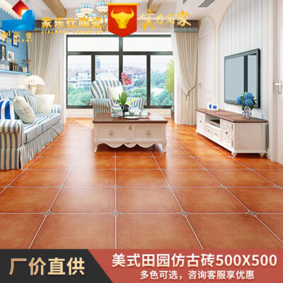 Mỹ mục vụ gạch 500x500 cổ gạch tầng trên cùng gạch lát sân vườn sân chống trượt phòng khách khảm gạch retro