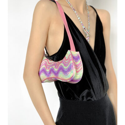 Túi bé gái thiết kế sỉ cao cấp túi sát nách màu hồng retro millennium Y2K túi đeo vai hot girl túi nhỏ