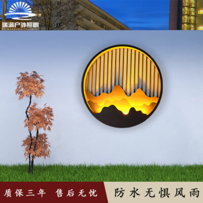 đèn tường led đèn sân vườn không thấm nước đèn sân vườn biệt thự đèn phong cảnh sân vườn phong cách Trung Quốc mới bức tranh phong cảnh đèn cổng ngoài trời đèn tường bên ngoài