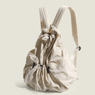 Bán buôn blogger Dongdaemun Hàn Quốc nhẹ với cùng phong cách ba lô dây rút thực tế hàng ngày công suất lớn đi lại ba lô nữ