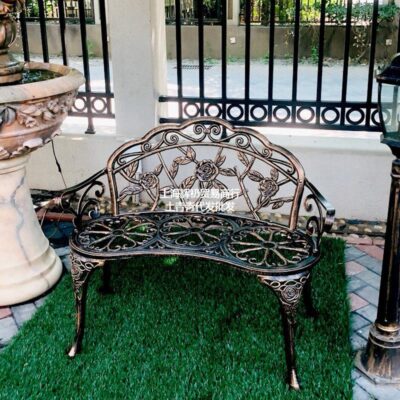 Ghế Công Viên Ngoài Trời Dài Ghế Băng Ghế Sân Vườn Sân Vườn Giải Trí Sắt Rèn Hoa Lưng Ghế Ghế Ngoài Trời Nhôm Đúc
