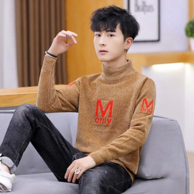 Áo Len Nam Mùa Thu Đông 2022 Phong Cách Hàn Quốc Hợp Thời Trang Áo Len Cổ Cao Học Sinh Dáng Rộng Cổ Áo Sơ Mi Áo Len