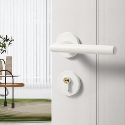 Chia trong nhà tối giản hiện đại cửa màu trắng câm hợp kim kẽm gia đình khóa