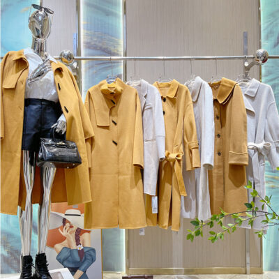 Nhà máy may Tongxiang Puyuan len cashmere hai mặt áo khoác len mùa đông cung cấp cashmere cao cấp cho nữ