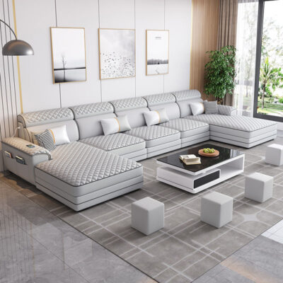 Bắc Âu sofa vải phòng khách tối giản hiện đại đẹp sang trọng công nghệ vải ghế dài kích thước sofa căn hộ kết hợp lưới mô hình màu đỏ