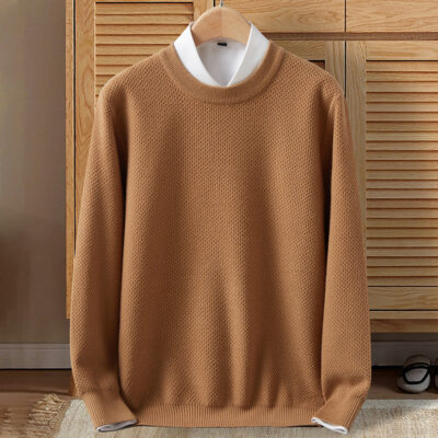 Nam mùa thu đông cặp đôi dày áo len cổ tròn nam dệt kim đáy sơ mi phối hợp thời trang