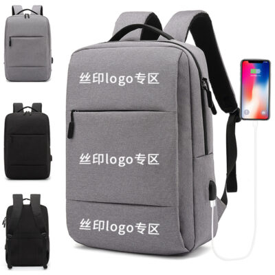 Ba lô hàng ngày mới xuyên biên giới in logo công sở ba lô du lịch nam túi máy tính USB xưởng sản xuất cặp học sinh