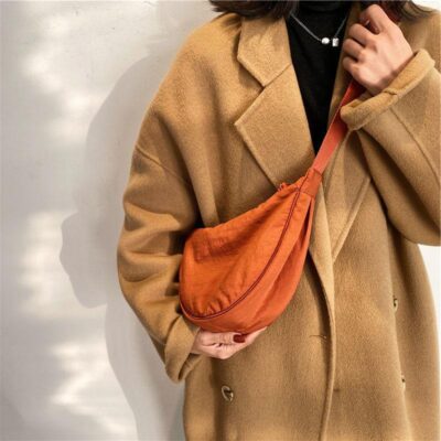 Phòng thử đồ cùng phong cách túi đeo chéo nữ sinh viên túi đeo vai mới túi nylon túi bánh bao túi đeo vai nữ túi vải nhỏ đa năng