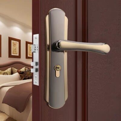 Phòng Ngủ Nhà Trong Nhà Khóa cửa Gỗ Đa Năng Phong Cách Châu Âu cách âm Khóa cửa Bộ 3 Trang Trí Tay Cầm Áp Lực Khóa Nhà Khóa cửa
