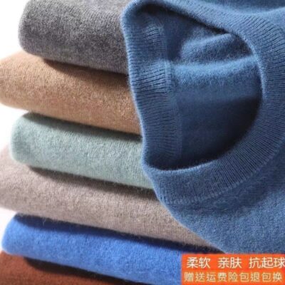 Áo len cổ tròn tay dài áo thun nam đơn giản áo len dệt kim dáng rộng size lớn đáy áo sơ mi màu hàng đầu