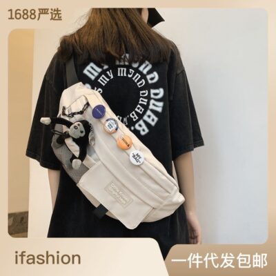 Một Vai Túi Nam Sinh Viên Nhật Bản Thể Thao Bỏ Túi Ngoài Trời Đi Xe Đạp Túi Triều Thương Hiệu Hip Hop Cặp Đôi Túi Ngực