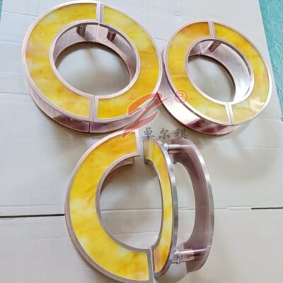 Mới kiểu Trung Quốc cổ hình bán nguyệt tay cầm bằng đồng tấm nhôm dát cửa kính khách sạn tay nắm cửa gỗ tay vịn chạm khắc