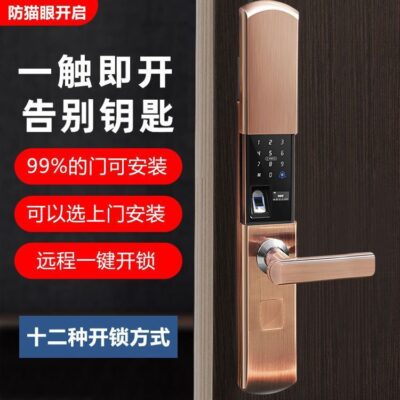 Nắp trượt tự động thông minh khóa vân tay từ xa tại nhà khóa cửa chống trộm mật khẩu điện tử dân sự ký túc xá phòng khách sạn khóa cửa