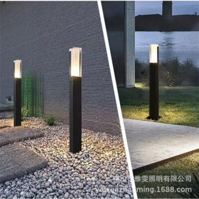 Đơn giản ngoài trời bãi cỏ mặt đất đèn led sân vườn vuông cảnh quan đèn công viên greenway cột thấp đèn đường nhôm
