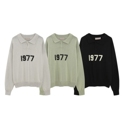 Mùa thu đông 2022 sương mù mới mùa thứ tám 1977 áo len dệt kim cổ POLO cho nam và nữ cùng phong cách