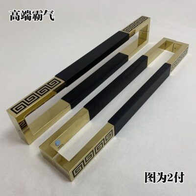 Bán buôn Tay nắm cửa kính mới phong cách Trung Quốc cổ khách sạn Tay nắm cửa gỗ chắc chắn mở đôi Tay nắm cửa gỗ chữ đơn giản