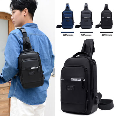 Túi đeo ngực nam túi đeo vai dung tích lớn Túi Messenger chống thấm nước thương hiệu Tide đơn giản đa chức năng ba lô đeo ngực Hàn Quốc lưng đôi