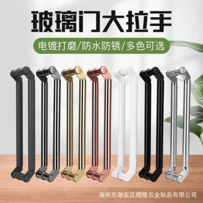 Tay nắm cửa bằng thép không gỉ dày loại đầu dao Tay nắm cửa kính mạ điện xiên góc Tay nắm cửa trượt nhà máy cung cấp trực tiếp