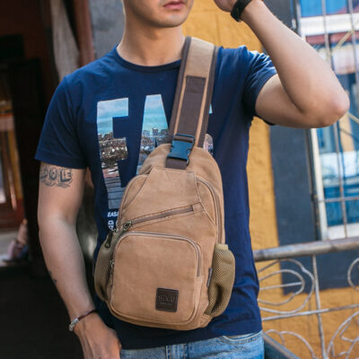 Simu Simu Túi Đeo Ngực Mới Túi Ngực Dọc Túi Thể Thao Nam Túi Đeo Vai Vải Bố Túi Đeo Ngực Bán Buôn