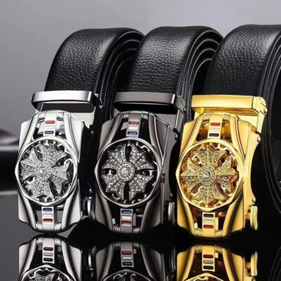 Time to run thắt lưng lưới đỏ xu hướng mới thắt lưng nam công sở Hàn Quốc thắt lưng nam khóa tự động