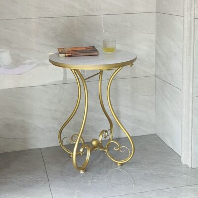 Ban công phòng khách phong cách Châu Âu sắt rèn bàn tròn nhỏ đỏ bàn trà nhẹ sang trọng bàn tròn đơn giản đầu giường bàn nhỏ mini