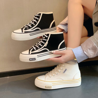 Các nhà sản xuất còn hàng giày vải giày mùa hè của phụ nữ hợp thời trang đám đông nhỏ hàng trăm sinh viên giày cao cổ giày đi giày đế dày giày đi biển thông thường