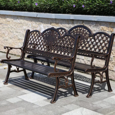 Ghế Công Viên Ngoài Trời Nhôm Đúc Giải Trí Hàng Dài Phân Lớn Ghế Vuông Vườn Hoa Biệt Thự Ban Công Nhỏ Ghế Ngoài Trời